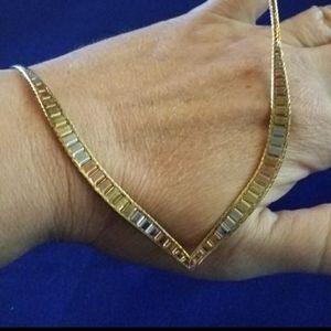 16" Chevron Necklace Sterling Silver